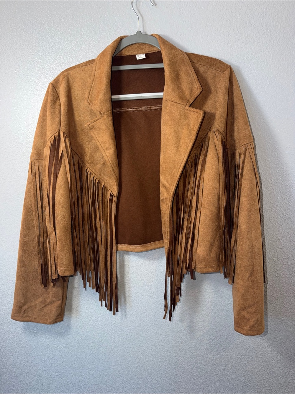 Fringe Faux Jacket - Brown Women’s Coat